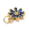 Rack Plating Brass Micro Pave Cubic Zirconia Charms X-ZIRC-F129-34C-G-3