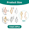 24Pcs 3 Styles Hollow Out Brass Alloy Bead Cage Pendants KK-HS0015-93-2
