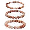 3Pcs 3 Size Natural Imperial Jasper Round Beaded Stretch Bracelets Set BJEW-SW00064-29-2
