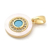 Brass Micro Pave Cubic Zirconia Pendents KK-M303-02G-03-2