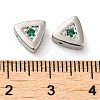 Real Platinum Plated Brass Micro Pave Cubic Zirconia Bead KK-H455-08P-03-3