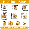 100Pcs 10 Styles Tibetan Style Zinc Alloy Beads FIND-SP0005-95-2