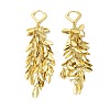 Rack Plating Brass Leaf Dangle Hoop Earring EJEW-E270-06G-1