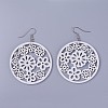 Wood Dangle Earrings EJEW-L219-G01-1