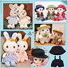 1Pc Cotton & PU Leather Suspender Trousers and 1Pc Cloth Bucket Hat for Dolls Accessories DOLL-WR0001-05B-5
