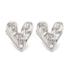 Non-Tarnish Heart 304 Stainless Steel Stud Earrings EJEW-H013-34P-1