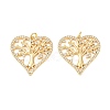 Brass Micro Pave Clear Cubic Zirconia Pendants KK-C166-03G-1