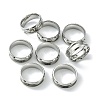 201 Stainless Steel Grooved Finger Ring Settings STAS-TAC0001-10C-P-3