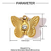 304 Stainless Steel Rhinestone Pendants STAS-OY009-31G-2