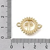 Brass Pave Clear Cubic Zirconia Ring Connector Charms KK-E802-10G-A-3