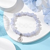 Natural Blue Lace Agate Chip Beaded Stretch Bracelets BJEW-JB11133-08-2