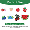 16Pcs 8 Styles Fruits Theme Computerized Embroidery Cloth Iron on Sew on Patches DIY-YW0018-24-2