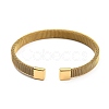 304 Stainless Steel Wire Mesh Cuff Bangles for Women LS-BJEW-D022-01C-G-3