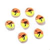 Flat Round Enamel Natural Cultured Freshwater Pearl Beads BSHE-G028-01C-1