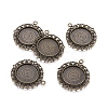 Tibetan Style Pendant Cabochon Settings TIBEP-R129-AB-FF-1