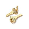 Brass Micro Pave Clear Cubic Zirconia Charms KK-A270-03H-G-2