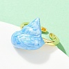 Brass Enamel Adjustable Cuff Rings for Women RJEW-G357-01O-3
