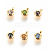 304 Stainless Steel Rhinestone Charms STAS-P237-10G-M-1