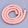 Flat Round Handmade Polymer Clay Bead Spacers CLAY-R067-3.0mm-18-3