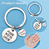 4 Sets Thanksgiving Theme Alloy Flat Round Keychain KEYC-PH0001-78-4