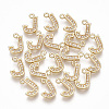 Brass Cubic Zirconia Charms KK-S348-330J-1