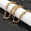 304 Stainless Steel Textured Cable Chain Necklaces NJEW-R023-10G-1