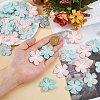 60Pcs 2 Colors Flower Polyester Ornament Accessories DIY-HS0002-28-3