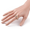 Round Mixed Style Glass Seed Beaded Finger Rings RJEW-JR00318-5