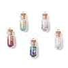 5Pcs 5 Styles Clear Glass Wishing Bottle with Mixed Gemstone Chip Inside Pendants PALLOY-JF04164-1