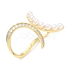 Brass Micro Pave Cubic Zirconia Cuff Open Rings RJEW-C158-03G-4