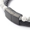 Natural Howlite Round Beads Multi-strand Bracelets BJEW-JB06571-04-4