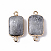 Edge Golden Plated Natural Labradorite Links connectors G-S359-034F-2
