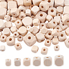 150Pcs 6 Styles Natural Unfinished Wood Beads WOOD-PH0001-92-1