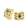 Colorful Cubic Zirconia Heart Open Cuff Ring X-RJEW-C061-03G-4