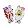 Alloy Enamel Couple Heart Connector Charms PALLOY-K018-01P-2