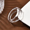 Kids Transparent Acrylic Glue on Ring Base RJEW-P154-01A-02-2