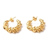Ion Plating(IP) 304 Stainless Steel Twist Round Earrings EJEW-K244-29G-1