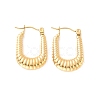 Ion Plating(IP) 304 Stainless Steel Rectangle Hoop Earrings EJEW-P198-01G-1