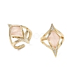 Brass Micro Pave Cubic Zirconia Cuff Rings for Women GG-CBA7610-11G-08-4