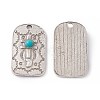 Synthetic Turquoise Half Round Pendants PALLOY-D013-04AS-2