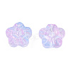 Transparent Spray Painted Glass Beads X-GLAA-N035-029-G02-2