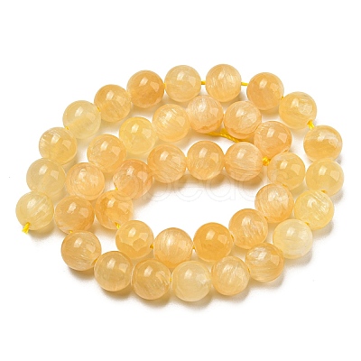 Natural Honey Calcite Beads Strands G-R494-A05-04-1