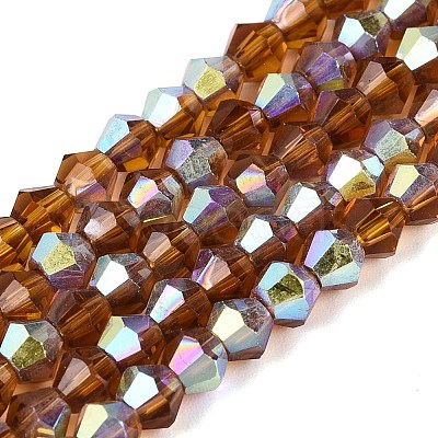 AB Color Plated Transparent Glass Beads Strands GLAA-G127-01-02Q-1