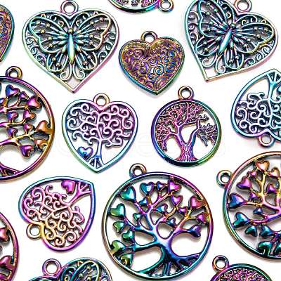 20Pcs 5 Style Alloy Pendants FIND-LS0001-25MC-1