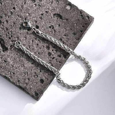 Tarnish Resistant 304 Stainless Steel Wheat Chains Bracelets BJEW-O091-04P-1