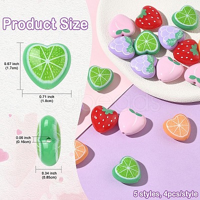 20Pcs 5 Styles Opaque Acrylic Beads MACR-YW0004-47-1