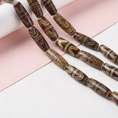 Tibetan Style dZi Beads Strands G-A024-01N-1