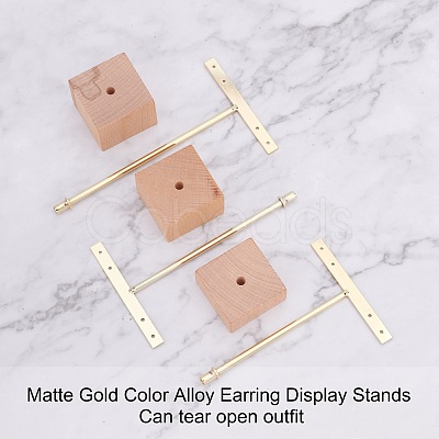 6Pcs 3 Sizes Iron T Bar Earring Display Stands EDIS-FG0001-78-1