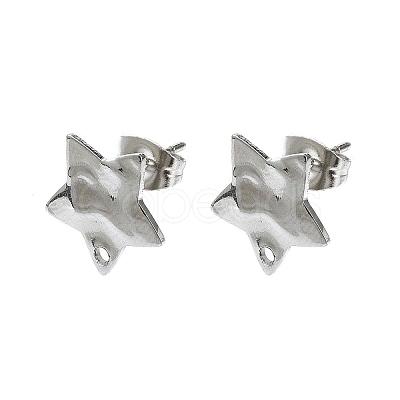 Non-Tarnish 304 Stainless Steel Stud Earring Findings STAS-L024-003P-09-1