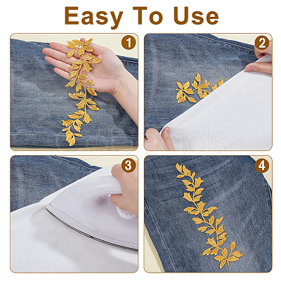 4Pcs 2 Styles Computerized Embroidery Polyester Cloth Patches DIY-NB0014-40-1